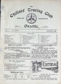 Ctc Gazette, Vol 1908, No 1